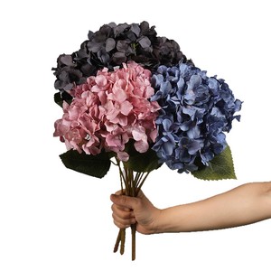 ดอกไฮเดรนเยียประดิษฐ์ สีชมพู สีเทา สีฟ้า สีเทาอ่อน ต้นเต็มต้น ทำจากวัสดุ PVC สำหรับตกแต่งบ้าน โต๊ะกาแฟ ตู้วางทีวี - Product Image 5