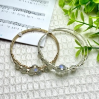 Bracelet Double Cercle en Pierres Précieuses de Cristal de Haute Qualité, Améthyste Quartz Rose Sertis de Fil, Jonc Manchette pour Femmes, Cadeau