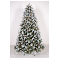 Sapin de Noël pré-éclairé de 120 cm à 300 cm, lumières LED blanc chaud, décorations en forme de cône de pin, La Navidad
