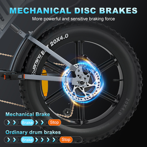 Bicicleta Eléctrica JANSNO Ebike CE X70G 48V 37Ah con Neumáticos Gruesos de 20 Pulgadas, Batería Doble, Híbrida, para Montaña y Terreno Difícil, X70 de 20 Pulgadas, Almacén en la UE, Doble Batería - Product Image 5