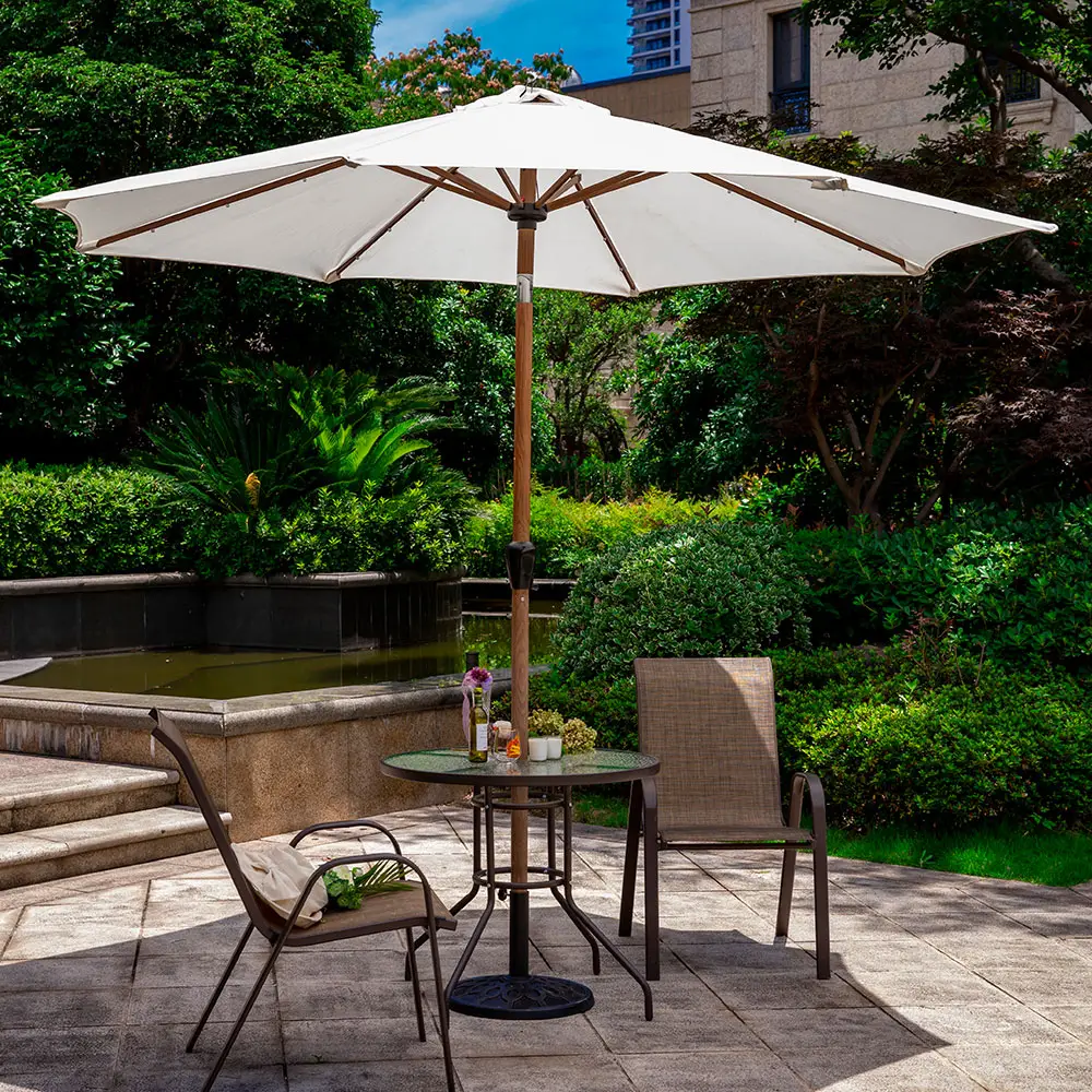 Parasols de jardin MIA Parasol de patio réglable blanc