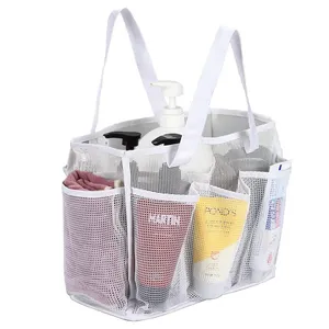 6.9 maille douche Caddy fourre-tout grand panier de douche Portable séchage rapide suspendu trousse de toilette 8 poches de rangement