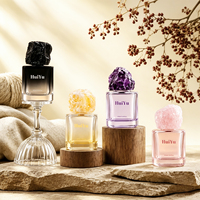 Fournisseur fiable de flacons de parfum personnalisés à dégradé, 50 ml, 100 ml, avec gaufrage et impression sérigraphique, flacon de parfum à remplir, Guangzhou Huiyu