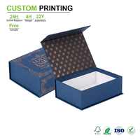 Cajas de Regalo Magnéticas Personalizadas, Color Azul Marino, con Detalles en Oro Rosa, Diseño de Espiga, Cajas Rígidas con Tapa Abatible, Venta al por Mayor para Empaquetado de Marcas de Lujo