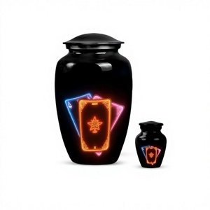 Vente chaude grande urne adulte de crémation de carte de Tarot en aluminium pour les cendres humaines avec urne funéraire de souvenir sac en velours gratuit - Product Image 1