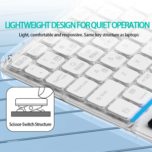 Mini Teclado Inalámbrico Transparente con Panel Táctil Retroiluminado RGB, Interruptor de Tijera Silencioso para Tablets y Teléfonos - Product Image 2