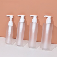 Botella de Plástico PET Esmerilada de 100ml 200ml 300ml 400ml 500ml con Bomba y Tapa de Rosca para Cosméticos, Champú, Acondicionador, Gel de Ducha
