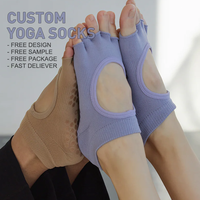 Usine personnalisée haute impression antidérapante cinq doigts orteil fendu Pilates sport Yoga chaussettes tricoté été Yogas antidérapant corps printemps