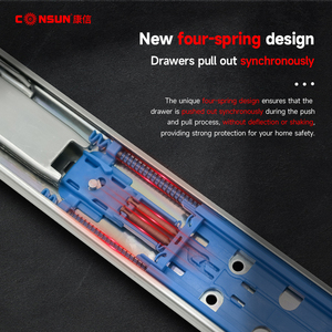 Consun 45mm pleine extension roulement à billes en acier inoxydable Rail coulissant tiroir <span class=keywords><strong>armoire</strong></span> <span class=keywords><strong>cuisine</strong></span> pousser pour ouvrir doux fermer tiroir glissière - Product Image 4