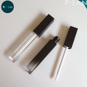 P-Lan Marque Stock Personnalisé Or Rose Or Blanc Noir Mat Dégradé Noir 5ml Carré Vide Tubes de Brillant À Lèvres Avec Baguette Brosses - Product Image 4