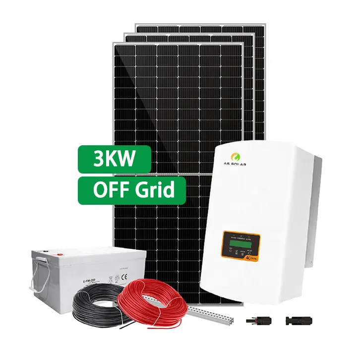 Best supplier off grid solar system with Solar Panels and Inverter 3kw Solar Power System for Home Using