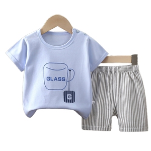 Vêtements pour enfants Vente en gros Pur coton Nouveau bébé Cartoon Home Wear Enfants Pyjama Ensemble Garçons Vêtements Ensembles - Product Image 1