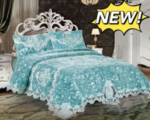 LILIANNA Nouvelle conception Ensemble <span class=keywords><strong>de</strong></span> <span class=keywords><strong>housse</strong></span> <span class=keywords><strong>de</strong></span> <span class=keywords><strong>couette</strong></span> King Size 3 pièces, broderie en dentelle <span class=keywords><strong>haut</strong></span> <span class=keywords><strong>de</strong></span> <span class=keywords><strong>gamme</strong></span>, avec taies d'oreiller, literie en promotion - Product Image 4