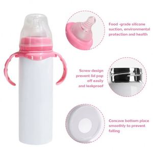 8Oz Baby 240Ml Sublimation Children's Sippy Cup Double Wall Vacuum Pacifier Cup Straight Tumbler Water <b>Bottle</b> Straw With Handle - Product Image 3
