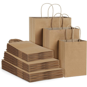 Sacs en papier kraft classiques de haute qualité, fournis par l'usine, avec impression numérique, biodégradables, réutilisables, logo personnalisé pour vêtements et chaussures - Product Image 1
