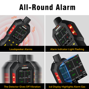 Détecteur multi-<span class=keywords><strong>gaz</strong></span> 4-en-1 BX403 4G GPS à aspiration par pompe (O2, CO, H2S, LEL) avec alarme de chute, écran couleur NFC et protection IP66 - Product Image 2