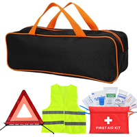 Kit d'urgence automobile en gros, ensemble d'outils de sécurité automobile avec triangle de signalisation, gilet réfléchissant, trousse de premiers secours, OEM disponible