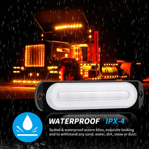 ไฟฉุกเฉินแบบแฟลช 12/24V สำหรับรถบรรทุก ไฟสีเหลืองอำพันสำหรับรถกู้ภัย ไฟ LED 6 ดวง แถบไฟสีส้มสำหรับติดตั้งบนกระจังหน้า ไฟกระพริบสำหรับกรณีรถเสีย - Product Image 3