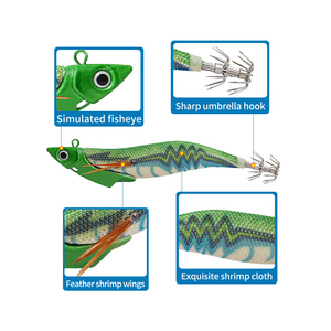 Señuelo Luminoso de Pesca <span class=keywords><strong>Happy</strong></span> Fishing de 13.4cm, Cebo Artificial Duro de ABS de 38.5g/40g con Anzuelos para Pesca en el Mar, Calamar, Pulpo, Sepia - Product Image 5