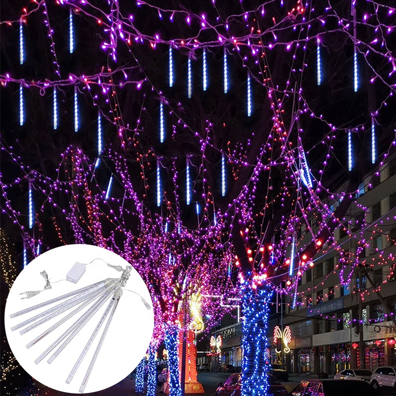 クリスマスを祝うための卸売青いライトのついた白いクリスマスツリー