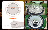AUPLEX 15 16 18 21 23 24 Zoll Runder Keramik-Pizzastein mit Wärmereflektor 3 Beine Extra Dick für Kamado-Zubehör