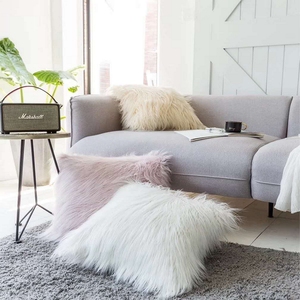 Decorative Luxury Series Plush Throw Pillow Case Mongolian <strong>Faux</strong> <strong>Fur</strong> Sofa <strong>Cushion</strong> <strong>Cover</strong> - Product Image 3