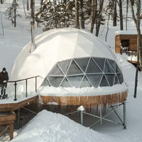 4 Saisons 6m/7m/8m Igloo Glamping Luxe Extérieur PVC Dome Hôtel Maison Dômes Géodésiques Tente à vendre