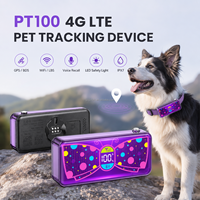 Dispositivo de Rastreo para Mascotas PT100 4G LTE con GPS, BDS, WiFi, LBS, Posicionamiento, Recuerdo por Voz, Luz de Seguridad LED y Protección IPX7