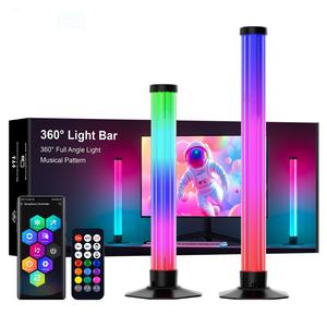 Barre lumineuse LED intelligente RGB alimentée par USB, lampe d'ambiance à 360 degrés avec application et télécommande pour la décoration de la salle de jeu - Product Image 1