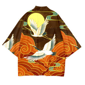 Camiseta de Cosplay de Kimono Japonés Ukiyo Kamado para Hombre, Chaquetas, Ropa Tradicional Japonesa de Halloween, Capa de Anime Japonés, Abrigo Happi - Product Image 6