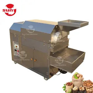 Small scale peanut roasting machine coffee bean cocoa roasting equipment electric gas rotary drum roaster