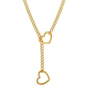 Kalung Panjang Model Cuban dari Tembaga yang Dapat Disesuaikan, dengan Gantungan Bentuk Hati, Lingkaran, dan Rantai Geser Gaya Hiphop untuk Wanita dan Pria, Grosir 2026 - Product Image 2