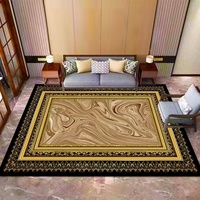Tapis de Salon Moderne en Velours Diamant Doré pour Usage Domestique, Lavable, Qualité Supérieure