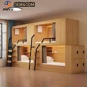 Precio de fábrica Camas de cápsula de hotel Litera de tamaño doble de madera maciza personalizable Diseño moderno <span class=keywords><strong>para</strong></span> hogares urbanos y viviendas <span class=keywords><strong>para</strong></span> estudiantes - Product Image 1
