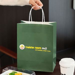 ถุงกระดาษคราฟท์แบบกำหนดเอง เป็นมิตรกับสิ่งแวดล้อม ย่อยสลายได้ สำหรับร้านอาหาร บรรจุอาหารกลับบ้าน - Product Image 6