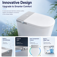 WC intelligent automatique CUPC avec bidet intégré, séchage à l'air, évacuation en S et télécommande incluse