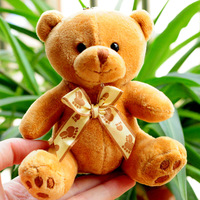 Porte-clés en peluche ours en peluche 3D de 4 pouces, mignon, doux, animal en peluche, charme, sac à dos, jouet pour machine à griffes