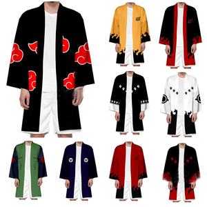 Costume da Palcoscenico Anime Giapponese, Kimono con Stampa Nuvole Rosse, Unisex, per <span class=keywords><strong>Cosplay</strong></span> - Product Image 2
