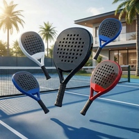 Raquette de padel ronde en fibre de carbone 24k, logo personnalisé, faible vibration, raquette de tennis de padel professionnelle, noyau en mousse EVA, raquette de pickleball