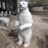 Ornement d'ours polaire de Noël en plein air de taille réelle, animal animatronique électrique, statue d'ours, décorations de Noël