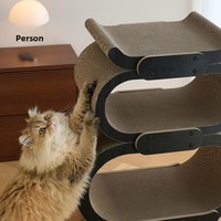 Grand grattoir pour chat pliable moderne multi-niveaux, résistant à l'usure, design vertical, avec aiguiseur de griffes intégré, pour usage intérieur