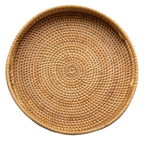 Handmade Woven Rattan Tray, High quality Hand Woven Storage , handmade natural round rattan trays with handle