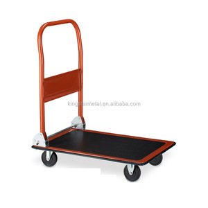 Chariot pliant KINGSTAR personnalisable à quatre roues en plastique PP et métal, capacité de charge de 150 kg, plateforme à roues solides, usage domestique - Product Image 2