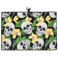 Serviette de golf magnétique en microfibre à sublimation, serviette de golf magnétique personnalisée avec logo et crochet, vente à chaud