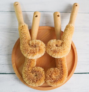 Cepillo de <span class=keywords><strong>madera</strong></span> de sisal de bambú ecológico, cepillo de limpieza de verduras de coco - Product Image 2