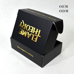 Boîte d'expédition noire personnalisée avec logo en feuille d'or, boîte en carton ondulé <span class=keywords><strong>pour</strong></span> l'emballage de bijoux, boîte d'expédition en film mat <span class=keywords><strong>pour</strong></span> les petites entreprises - Product Image 2