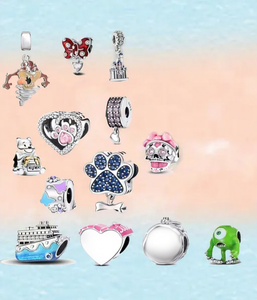 Pendentif breloque ours miel en alliage de zircon plaqué argent, motif crâne monstre de dessin animé, tendance, pour femme, cadeau, DIY - Product Image 1