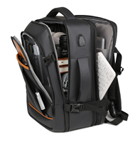 Sac à dos pour ordinateur portable multifonctionnel extensible en PU avec logo personnalisé, étanche, avec port USB et ceinture à coussin d'air, portable – Vente chaude usine