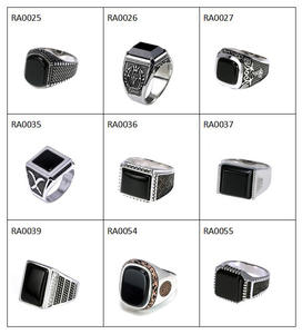 Cincin perak Sterling 925 pria, perhiasan cincin pria mata harimau pola garis batu alami keren Retro Punk kustom - Product Image 2