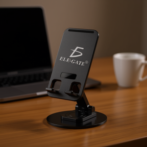 Support de téléphone et de tablette en alliage d'aluminium réglable pour tableau de bord de voiture, noir et blanc, prend en charge les appareils jusqu'à 12 cm x 9,7 cm, ELE-C - Product Image 2